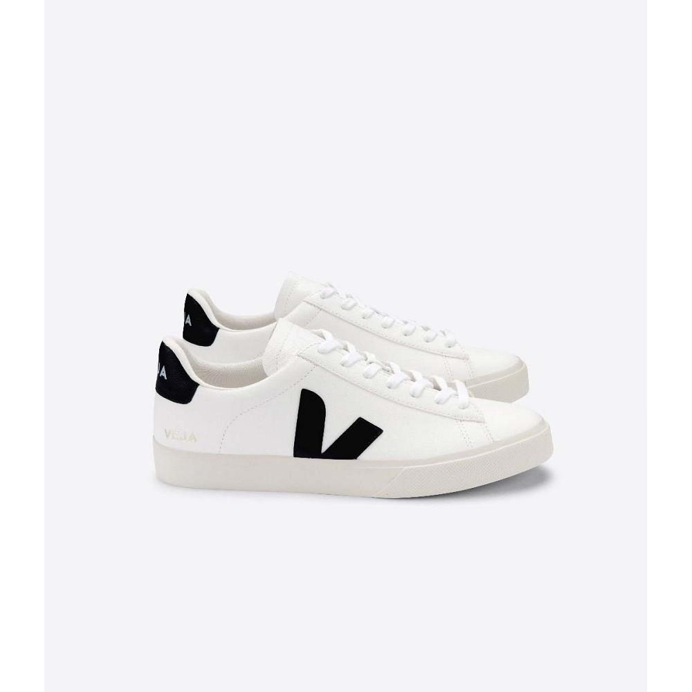 Women\'s Veja CAMPO CHROMEFREE Low Tops Sneakers White/Black | SG 592LIS